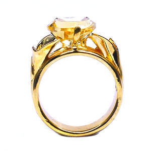 แหวนแต่งงานสีเงิน925สไตล์วินเทจพร้อมพลอยซิทรีนดีไซน์เนอร์ชุดปาร์ตี้ครบรอบคลาสสิก - Product Image 5