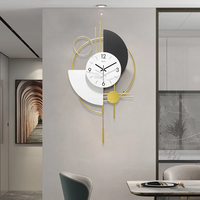 Horloge murale suspendue en métal massif de style Art déco créative pour chambre à coucher, salon, bureau et décoration intérieure - Édition Ramadan et Anniversaire noire