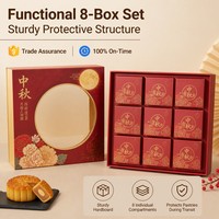 Boîte Cadeau Personnalisée pour Gâteaux de Lune de la Fête de la Mi-Automne, Emballage de Luxe Découpé au Laser, Coffret Vide de 8 Pièces pour Pâtisseries et Chocolats