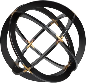 Sphère décorative Black & Gold Iron Band Objet noir métallique pour la décoration de salon Fabricant d'aluminium - Product Image 1