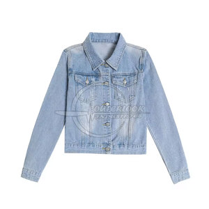 แจ็กเก็ตยีนส์สตรีผ้าฝ้ายระบายอากาศได้ดีดีไซน์ล่าสุด - Product Image 1