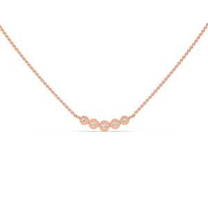 Elegante collar de cinco piedras de diamantes naturales de 0.14 ct con un brillo gradual sutil para uso diario en la oficina y para un estilo chic en capas. - Product Image 2