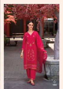 Ensemble Kurti en organza brodé de soie lourde pour femme, idéal pour les fêtes, avec fonction séchage rapide, style Salwar Kameez - Product Image 4