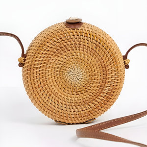 Bolso cruzado de ratán para mujer, bandolera de moda, ecológico, con correa de cuero largo tejido a mano - Product Image 2