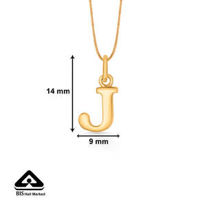 Colgante con letra J en oro amarillo, regalo unisex - Product Image 5