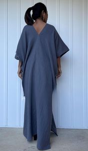 Double Gauze Cotton <b>Kaftan</b> Dress Loose Fit <b>Maxi</b> Dress Soft Airy Summer Dress Relaxed Boho Style At Wholesale Price - Product Image 2