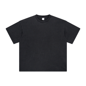 OEM vente en gros T-shirts pour hommes lavés à l'acide uni lourd coton vintage Short logo personnalisé surdimensionné ensemble t-shirt et short pour hommes - Product Image 5