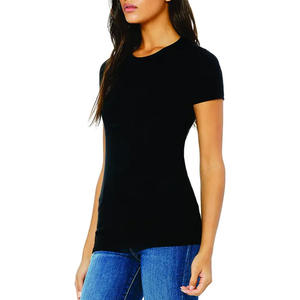 Camisetas de mujer de color sólido de calidad superior Camisetas de ropa informal de algodón 100% de color sólido a la venta - Product Image 2