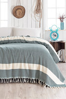 Couverture de serviette turque à chevrons, jet de plage 100% coton, pestemal, hammam, draps de lit de couleur grise Chevron