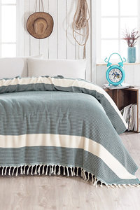 <b>Herringbone</b> Turkish Towel Blanket, Beach <b>Throw</b> 100% Cotton, Pestemal, Hammam, Grey Color Bed Sheets Chevron - Product Image 6