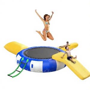 Trampolín Acuático Inflable de 10 Pies para Diversión de Verano, Flotador con Tobogán y Tubos de Equilibrio para Niños y Adultos, Ideal para Lagos, Piscinas y Océanos - Product Image 1
