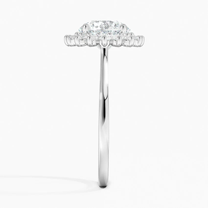 Elegant <b>925</b> Sterling <b>Silver</b> Women's Engagement <b>Ring</b> Classic Halo Design <b>with</b> Cut Center Stone and PavESimulated Diamond - Product Image 2