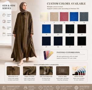 Custom Striped Abaya <strong>Maxi</strong> <strong>Dress</strong> | Lightweight <strong>Linen</strong> Blend Loose Fit Modest Wear Manufacturer for EU Brands - Product Image 4