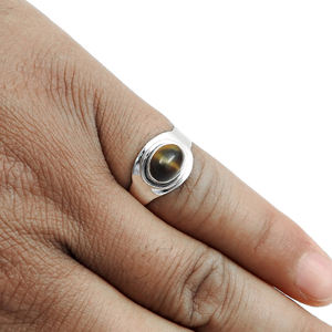 Trendy Exquisite 925 Sterling Silver <b>Tiger</b> <b>Eye</b> Oval Shape Natural Stone Luxury Handmade Healing Stone Unisex Jewelry Fine <b>Rings</b> - Product Image 3