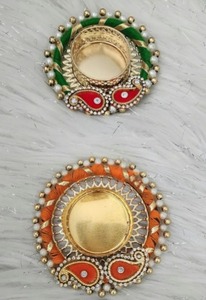 Vibrant Indian Tea Light Candle Holder Perfect For Diwali Night Ethnic Diyas Decor For <b>Temple</b>, <b>Home</b> & Festival Multicolor Diyass - Product Image 2