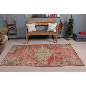 พรมตุรกีขนาด 3.9x8.7 ฟุต พรมวินเทจ พรมขนสัตว์ลายดอกไม้สีแดง - Product Image 2