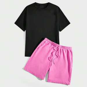 Wholesale Summer New Arrival High Street Quick Dry Breathable Jogging Gym Tracksuit 2 Piece Men T Shirt <b>Set</b> - Product Image 4