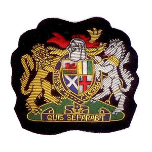 High Quality Canadian Bullion Wire <b>Badge</b> Hand Embroidered Sew-On Metal Blazer Decoration with Lace - Product Image 3