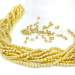 Perles en métal plaqué or de 8 pouces de long, petites perles tubulaires creuses, composants de bijoux, grossiste pour la fabrication de bijoux - Product Image 6