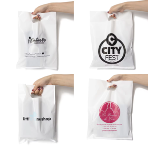 Logo imprimé par gravure personnalisée d'usine OEM personnalisé HDPE/LDPE découpé à l'emporte-pièce sac à provisions en plastique recyclable thermoscellé pour supermarché - Product Image 6