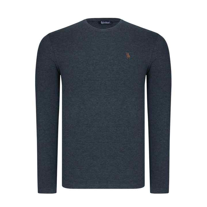 Set of Two T8588 Round Neck Men's Sweatshirt-anthracite-black