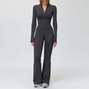 Combinaison de yoga chaude en polaire pour femme, tenue à jambes larges pour la course à pied, la remise en forme, combinaison de yoga pour soulever les fesses - Product Image 4