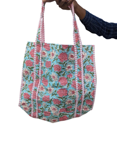 Handmade 100% Cotton Quilted Reusable Eco-friendly Shoulder <b>Tote</b> <b>Bag</b> - Product Image 3
