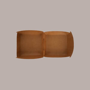 Boîte à lunch jetable brun moyen 100 pièces 120x120h70 porte-sandwich avec cire à cacheter - Product Image 3