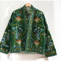 Veste Boho Personnalisable Faite à la Main en Velours Indien Suzani, Brodée, Manches Longues, Vêtements Ethniques d'Hiver pour Hommes et Femmes