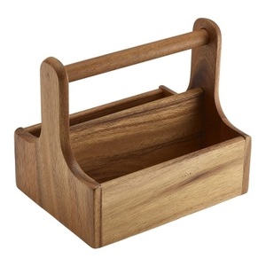 Wooden Caddy for tabelwares Wooden Caddy <b>Desktop</b> Book <b>Shelf</b> With Drawers Manufacturer and Exporters - Product Image 3