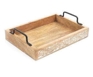 Bandeja de Madera de Mango de Diseño Nuevo al por Mayor, Bandeja de Servir de Madera Natural Sostenible para Fiestas, Asequible - Product Image 3