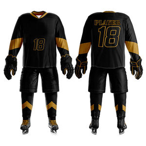 Uniforme de hockey sur glace respirant en spandex/polyester sur mesure pour adultes, dernier design, vente en gros professionnelle - Product Image 1