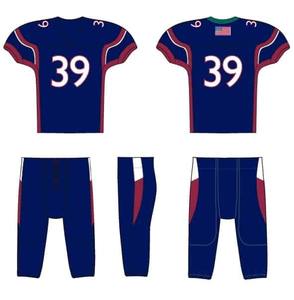 Conjuntos de uniformes transpirables de alta calidad de camisetas de fútbol americano hechas a medida en tallas grandes - Product Image 6