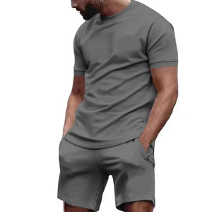 Fournisseur d'usine ensemble de shorts pour hommes été séchage rapide à manches courtes 100% ensembles de shorts en coton biologique pour hommes prix raisonnable - Product Image 6