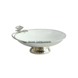 Bol de service à fruits en métal moderne fait à la main bol de service de forme ronde pour la décoration intérieure vaisselle décorative bol à nouilles - Product Image 3