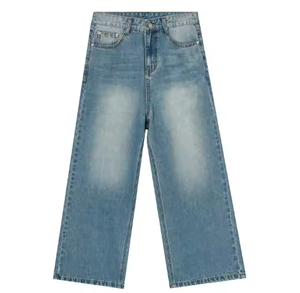 Jeans baggy coupe droite personnalisés de haute qualité pour hommes pantalons nouveau Style décontracté à la mode léger coupe-vent grande taille - Product Image 1