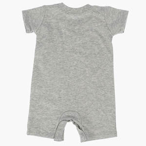 Conjunto de Pelele para Bebé, Logotipo, Mangas Cortas, Algodón Elástico, Cierre de Botones, Color Gris, Primavera-Verano - Product Image 4