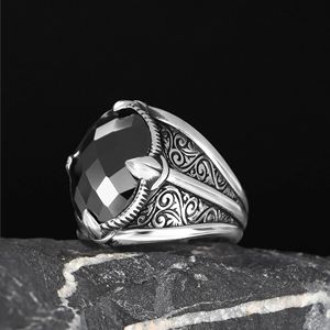 Anillo de Hombre Azuris VALKH1990 de Plata de Ley 925 Hecho en Turquía, Estilo Otomano Original con Piedra Natural, Joyería Fina - Product Image 3