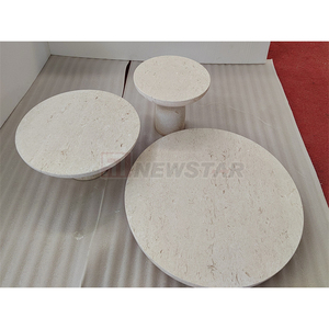 Newstar Salon Moderne Beige Marbre Table Basse Ensemble Canapé Table <span class=keywords><strong>D</strong></span>'appoint Table Basse Ronde En Marbre - Product Image 3