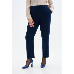 Pantalones de traje azul marino para mujer con cintura elástica en la parte trasera - Product Image 3