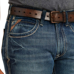 Premium Quality Custom Color Men's Casual Straight Jeans Pants Midweight Zipper Fly 100% Polyester Quick-drying Breathable - Product Image 3