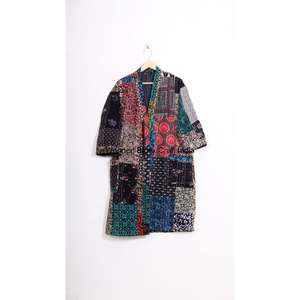 Veste kimono en coton pur 100 % fait main en Inde, veste d'hiver, veste kimono en coton fait main, kimono vintage, robes kimono courtes - Product Image 1