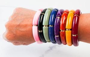 PATRONES Joyería fina Pulseras y brazaletes finos Cadena fina Pulseras de eslabones Resina acrílica Flor Brazalete Pulsera Joyería para - Product Image 3