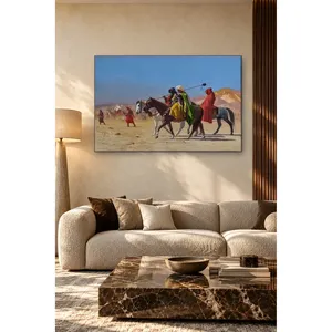 Impresión en lienzo de Fida Gerome: Caballeros con lanza en el desierto - Product Image 1