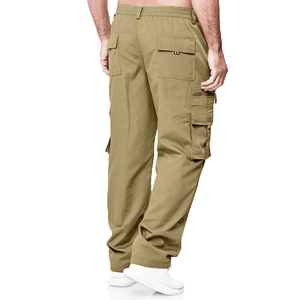Pantalon cargo ajusté confortable pour homme grande taille, pantalon cargo multi-poches de couleur unie tendance, personnalisé pour homme de BD - Product Image 3