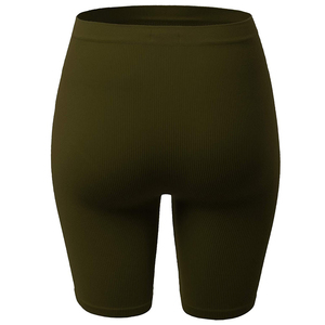 Custom Seamless Gym Sport Fitness Workout Chocolate Brown Yoga Shorts Cintura alta Transpirable Activewear para mujeres - Product Image 3