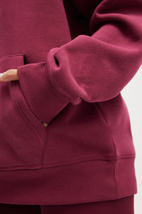 Alta calidad por encargo suave polar algodón personalizado serigrafía logotipo Boxy Fit pulóver Color sólido gota hombro sudaderas con capucha mujeres - Product Image 5