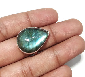 Pear Labradorite 24x18mm <b>Ring</b> 925 Solid Sterling Silver <b>Ring</b> Handmade Sterling Silver Hippie Boho Statement <b>Ring</b> For Women - Product Image 3