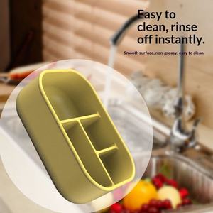 Rectangle Food-Grade Silicone Multi-Compartment Lunch Box for Office Workers Students <b>Microwave</b> Safe Fresh-Keeping & Thermal - Product Image 3