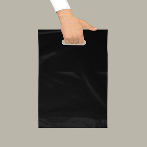 Sac à provisions de luxe de haute qualité personnalisé imprimé découpé cadeau en plastique sacs au détail LDPE découpé avec poignée sac en plastique - Product Image 3